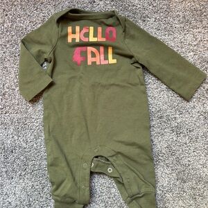 Cat & Jack Olive 'Hello Fall' Kids Romper